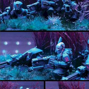 Diorama of Tau Pathfinder sniper team by JAB
