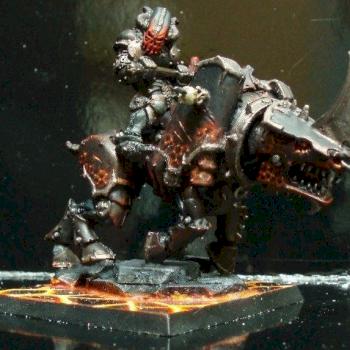 Khorne Daemon Champion on Juggernaut by miniaturz