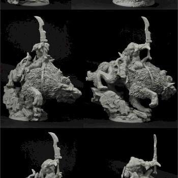 Orc Wolf Rider 54mm by Scibor