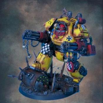 Imperial Fists Contemptor Mortis Dreadnought by Tore Bolhoej
