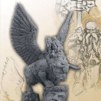 Moscal Dwarf of Chaos General on Flying Bull by Scibor