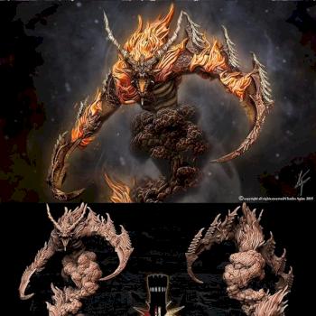 Azrat Firestorm Sculpt ( Fire Elemental ) by Blood-Keep-Miniatures