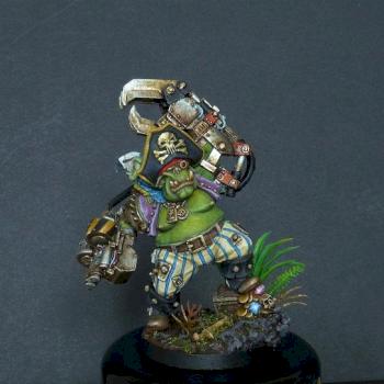 BIG BOSS ORK WARBOSS FREEBOOTER - (HEAD SCULPTED ) by Helsid