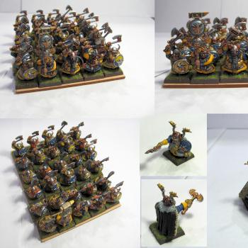 Warriors of dwarves with one-handed weapons and shields by ivanivsp