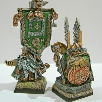 DWARF LORD WITH STANDARD BEARER. by ElvenH