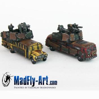 Battle Buses by MadFlyArtStudio