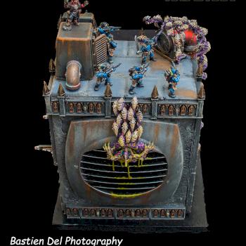 Warhammer 40000 Astra Militarum vs Tyranids diorama by odmhobby