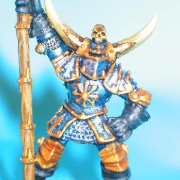 Close up Teentch army standard bearer by josiah