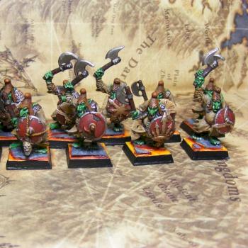 Hobgoblin Axemen (Chaos Dwarfs) by TheHoodedMan