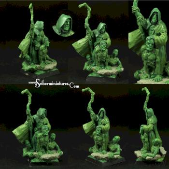 Necromancer original green stuff sculpture 28mm by Scibor