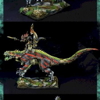 Saurus Oldblood On Carnosaur by Gruumsh