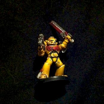 Imperial Fists Space Marine Champion by wartype