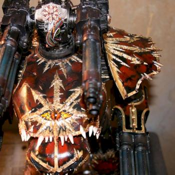 Death walks the Battlefield-Chaos Reaver Titan carapace detail- work in progress by Tinman397