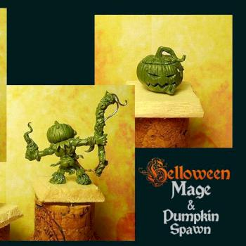 Helloween Mage and Pumpkin Spawn by SPELLCROW