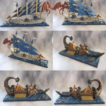 Dread Fleet - Elf and Khmeri Ships by greensamurai