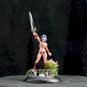 Delphine, Female Warrior Brandishing a Sword by tedkoob