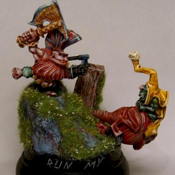 Gotrek vs Goblin on Squig! by mamikon