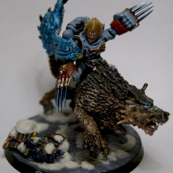 Space Wolves Lord on Thunderwolf ! by mamikon