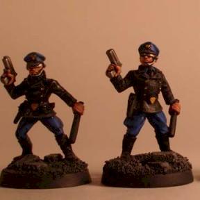 Future Wars Cops with Handguns by Snakepants