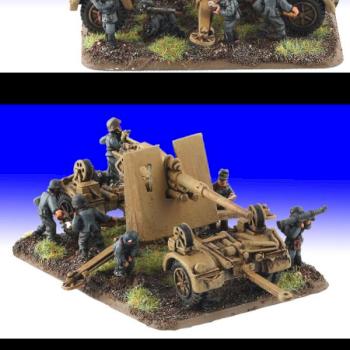 15mm FOW WWII Limbered German 88 AA Gun Firing by Vanth
