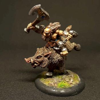 Durthen, Dwarven Berserker on Boar - front by Gront