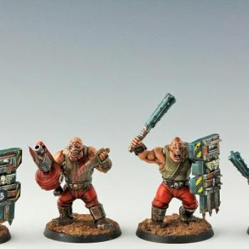 Norgk with his Retinue of Imperial Guard Ogryns by BloodASmedium