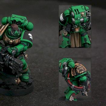 Salamander Sternguard Space Marine with Heavy Flamer by War and Paint