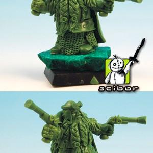 28mm scale Dwarf Lord Greenstuff Sculpture by Scibor