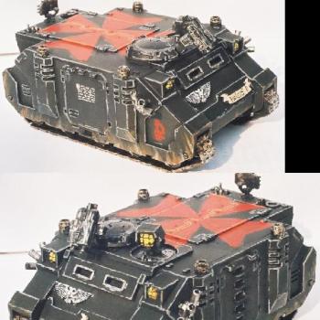 Black Templar Rhino for my HQ squad by fraggL