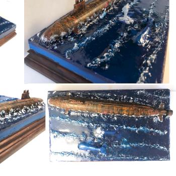 Water diorama After Men Vigrinia class submarine model modelism by IreMoon