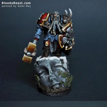 Space Wolf Lone Wolf with Thunderhammer and Storm Shield by BloodyBeast.com