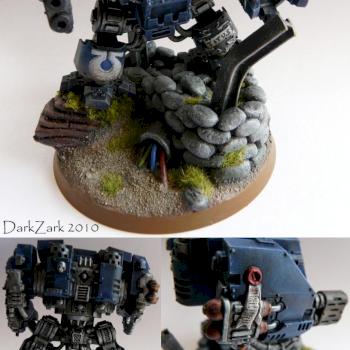 Ultramarine Dreadnought on self built base by DarkZark