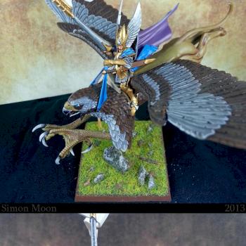 High Elf Prince on Griffon by Simon Moon