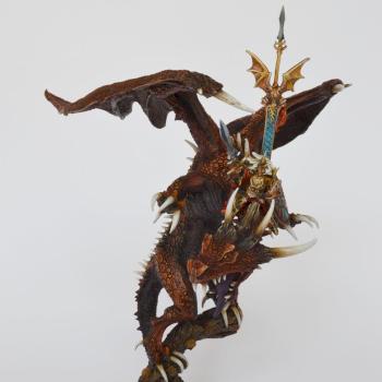 Carmine Dragon with High Elve Prince by banzai1000