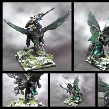 Dark Elf pegasus Lord by terrynor