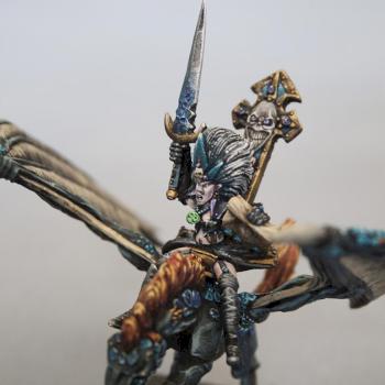 Dark Elf Sorceress on Dark Pegasus by Comitiva Carmina
