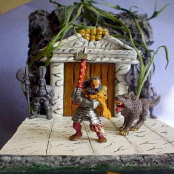 diorama (chevalier du loup blanc a pied) by elfgidrungal