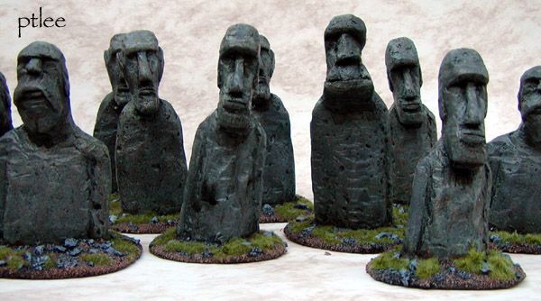 Fantasy Easter Island Heads by Temperance