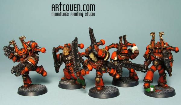Khorne Berzerkers Squad Obscurus by artcoven