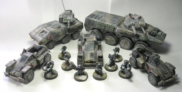 Grymn Heavy Infantry Squad and Vehicles by Brandlin