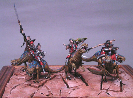 Dark Elf Cold One knights - self sculpted GD germany 2005 silver by degra