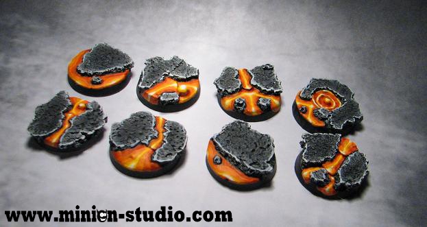 Lava Bases - Round Infantry 25mm by MinionStudio