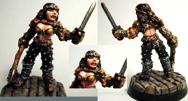 mystery warrior woman halfling by ALizardInCrimson